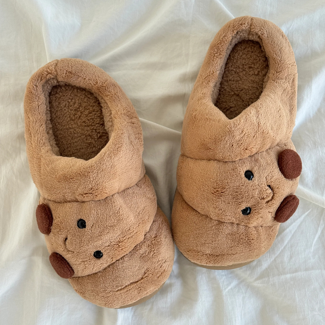 Croissant Fuzzy Slippers