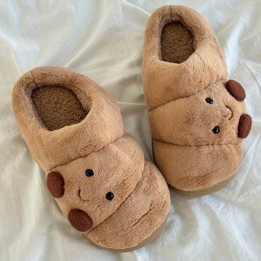 Croissant Fuzzy Slippers